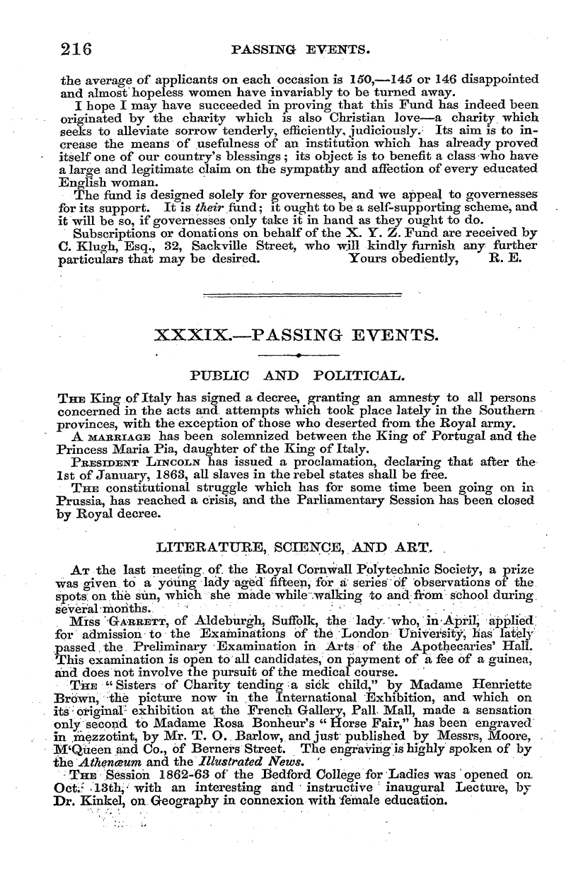 English Woman’s Journal (1858-1864): F Y, 1st edition: 72