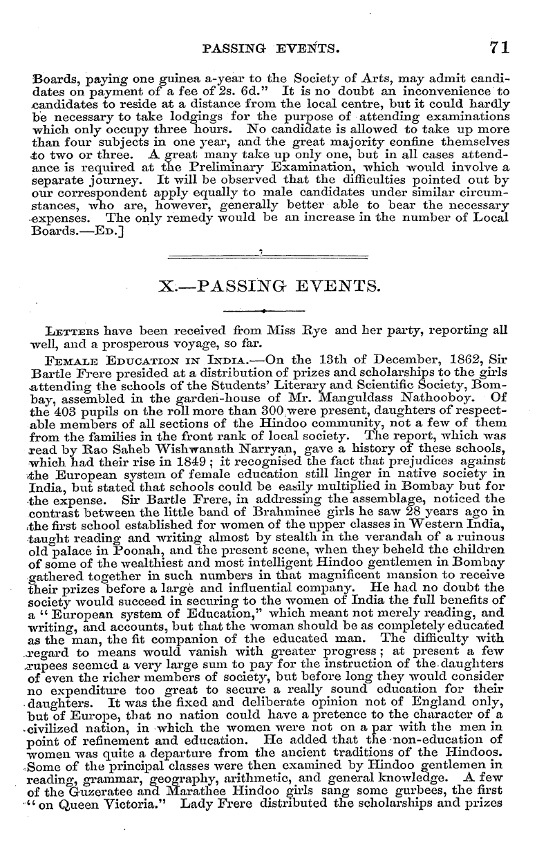 English Woman’s Journal (1858-1864): F Y, 1st edition - Passing Events. 71