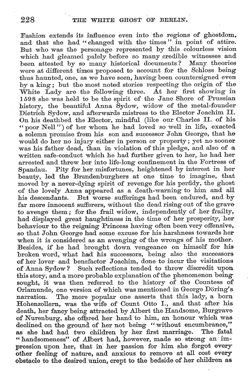 English Woman’s Journal (1858-1864): F Y, 1st edition - 228 The White Ghost Of Berlin".