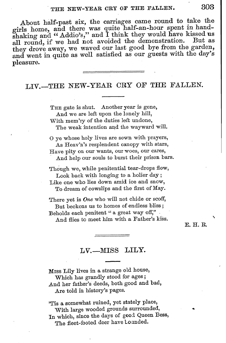 English Woman’s Journal (1858-1864): F Y, 1st edition - Lv—Miss Lily.