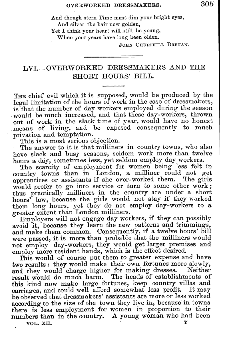 English Woman’s Journal (1858-1864): F Y, 1st edition - Ovehwobkeb Dressmakeks, 305 I