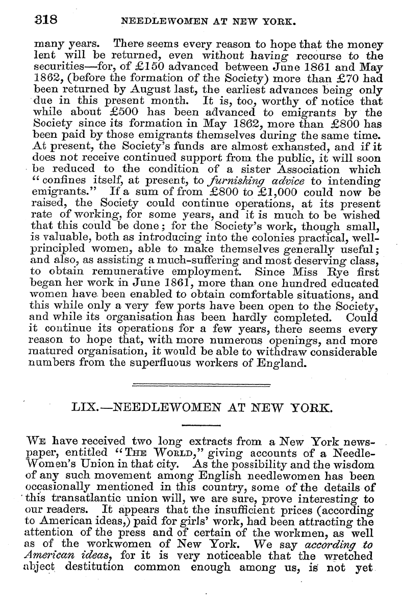 English Woman’s Journal (1858-1864): F Y, 1st edition - We Have Received Two Long 1 Extracts Fro...