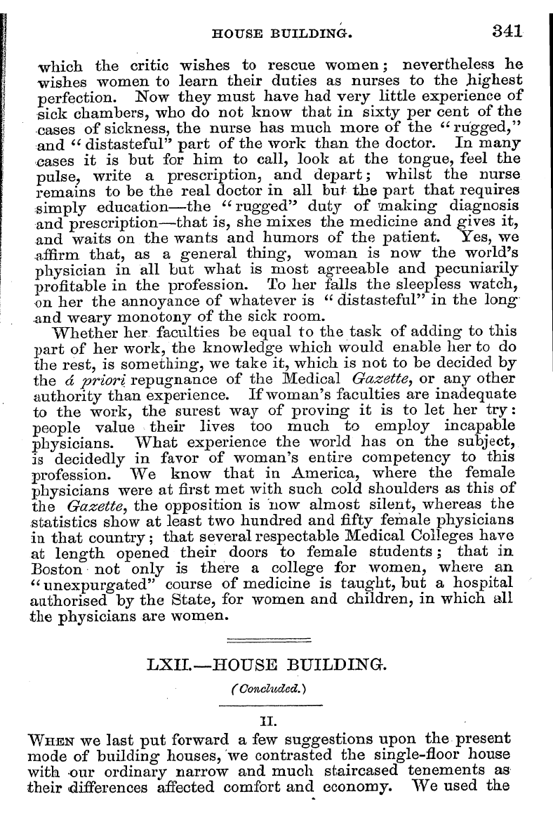 English Woman’s Journal (1858-1864): F Y, 1st edition - Lxil—House Building.