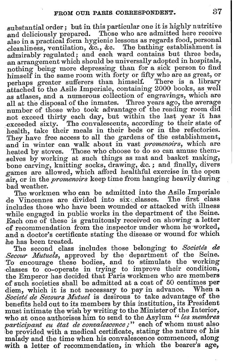 English Woman’s Journal (1858-1864): F Y, 1st edition - From Our Paris Correspondent. 87