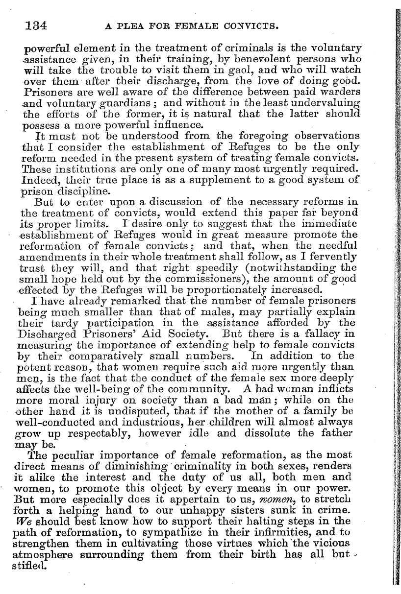 English Woman’s Journal (1858-1864): F Y, 1st edition - 134 A Plea For Female Convicts.