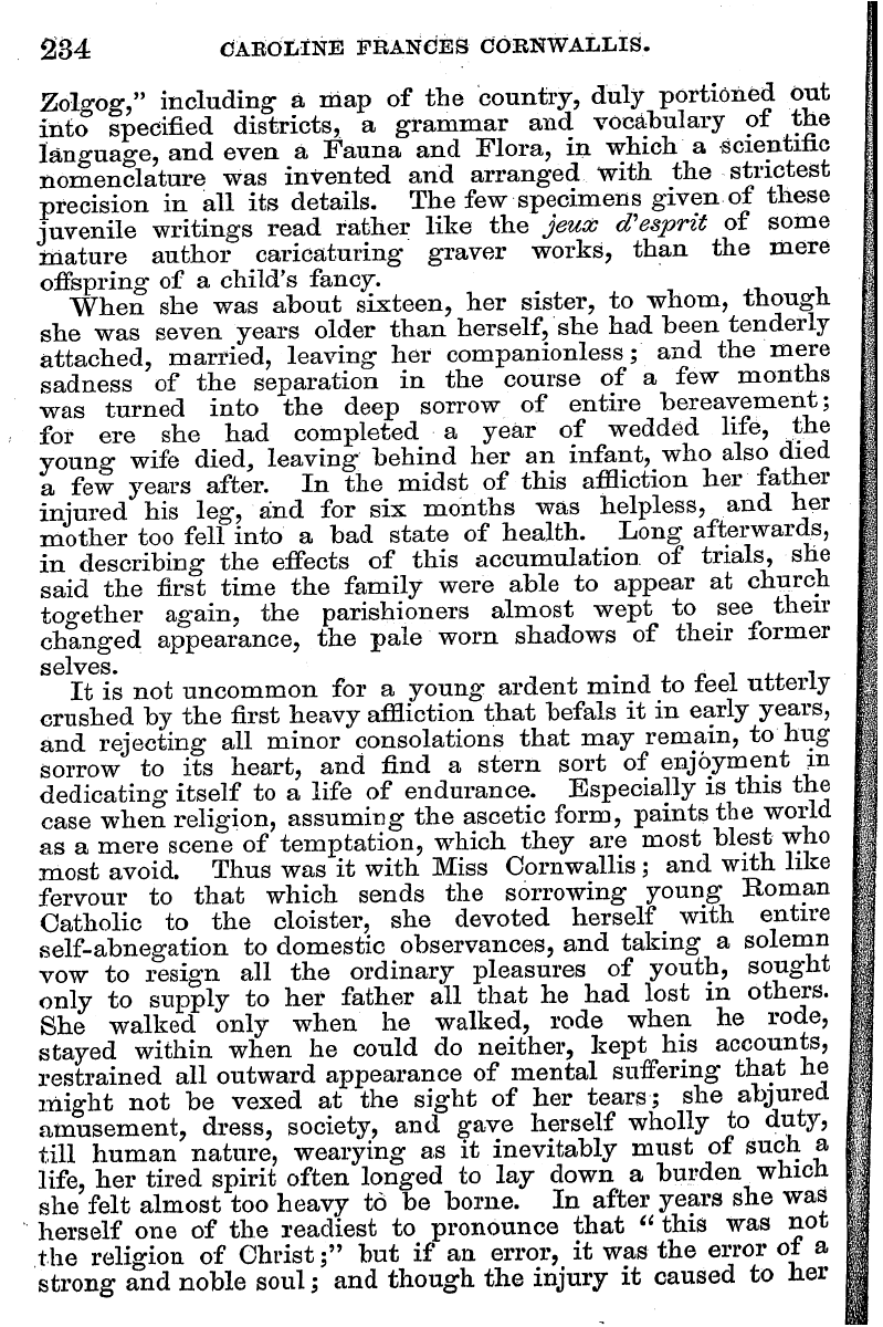 English Woman’s Journal (1858-1864): F Y, 1st edition - 284 Caboiiine Frances Cornwallis.