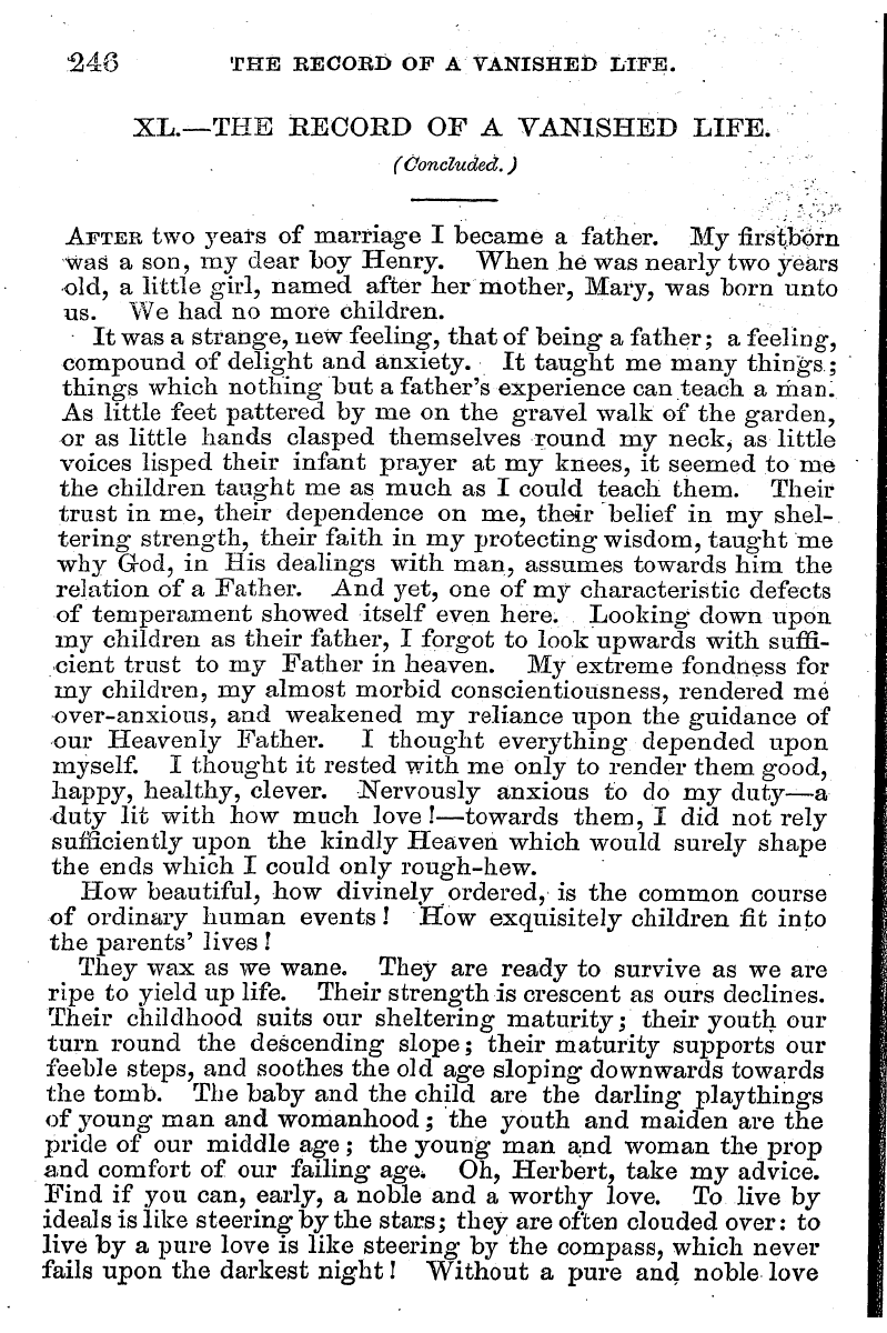 English Woman’s Journal (1858-1864): F Y, 1st edition - 246 The Record Of A Vanished Life.