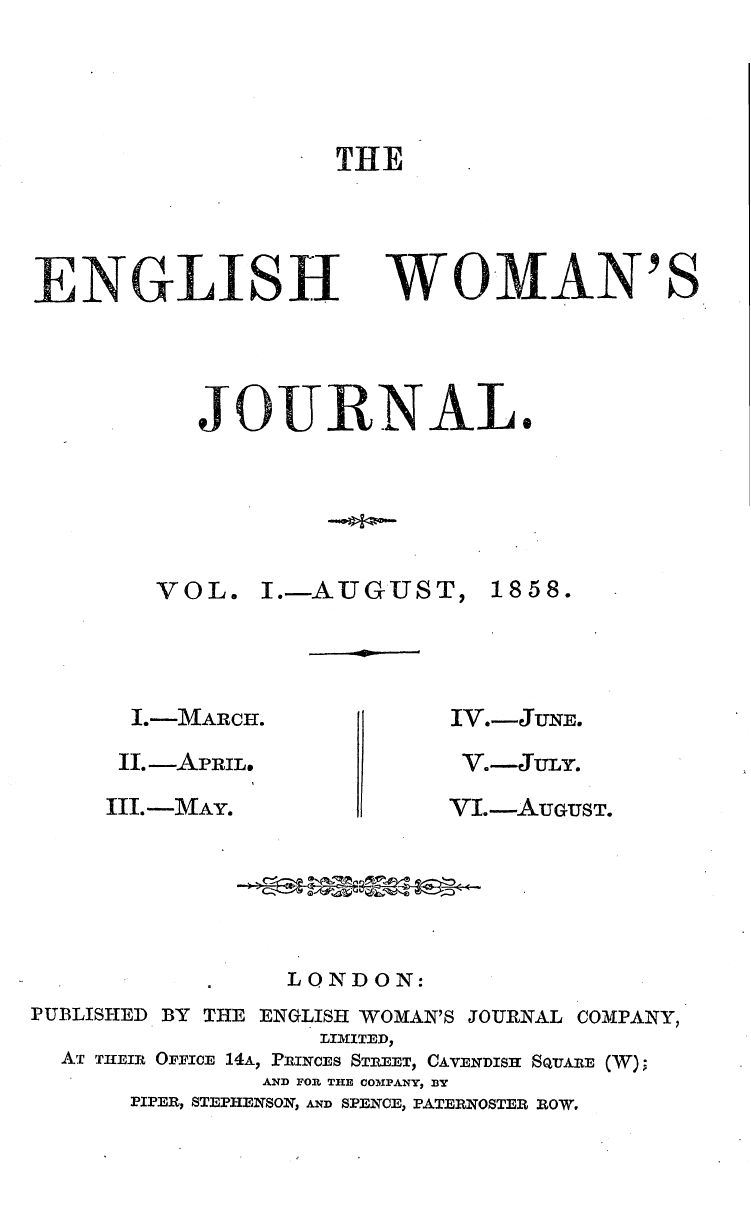 English Woman’s Journal (1858-1864)