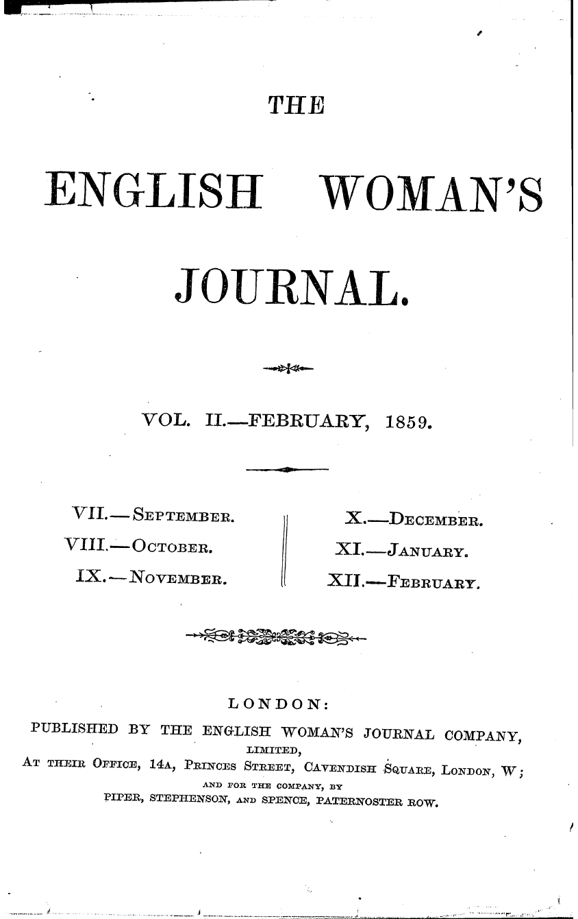 English Woman’s Journal (1858-1864)