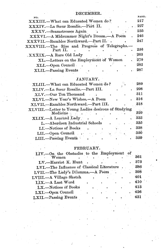 English Woman’s Journal (1858-1864): F Y, 1st edition, Front matter: 4