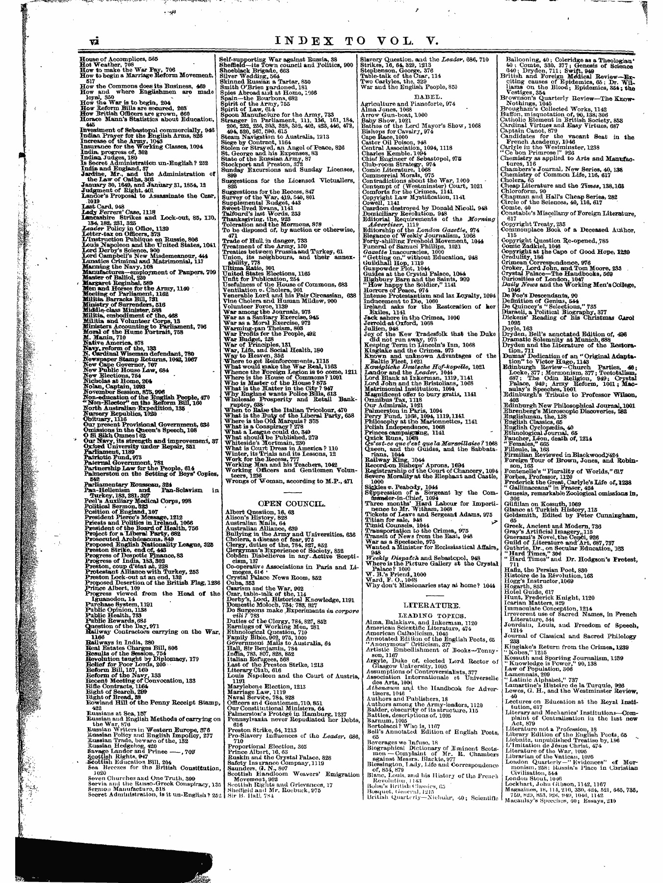 Leader (1850-1860): jS F Y, 1st edition, Front matter: 6