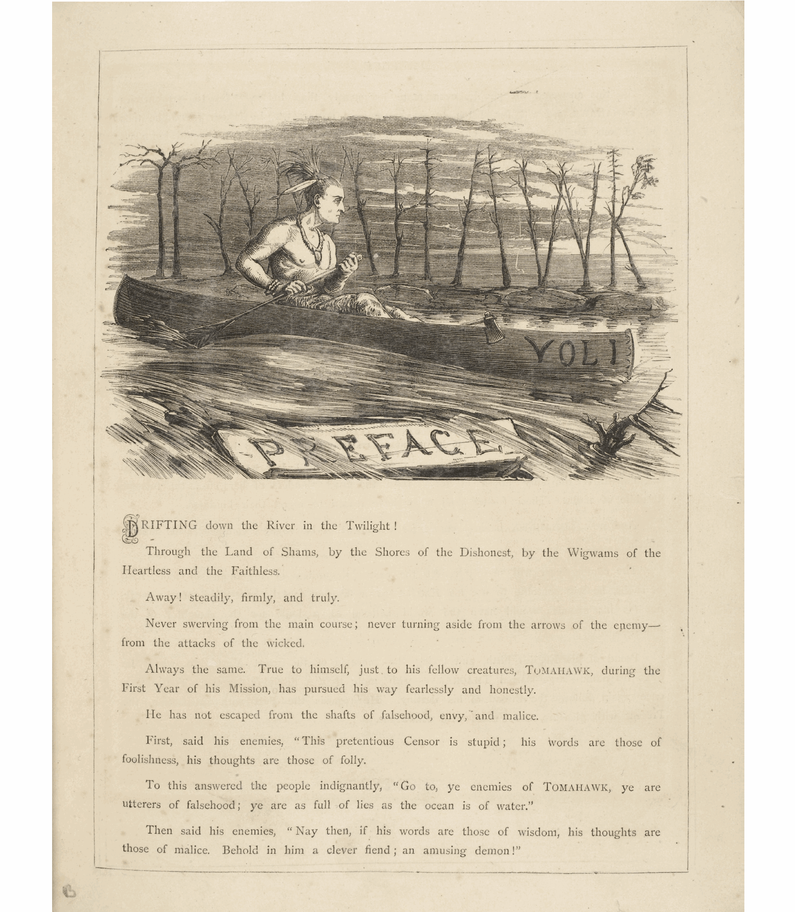 Tomahawk (1867-1870): jS F Y, 1st edition, Front matter - Pc00301