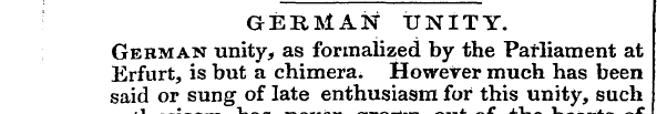 —— : — GERMAN UNITY. Gebman unity, as fo...