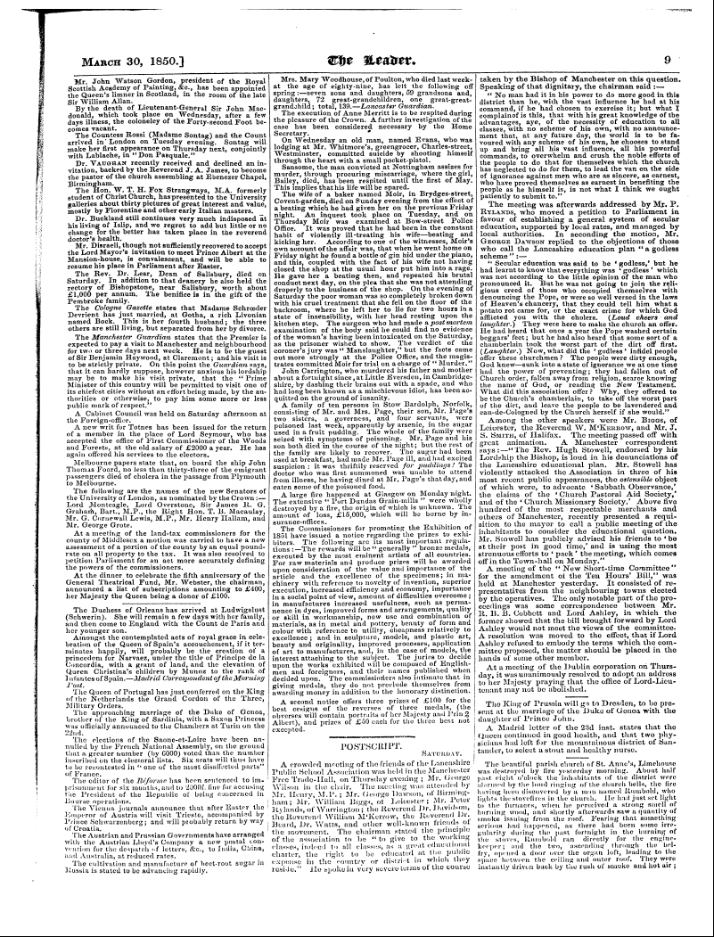 Leader (1850-1860): jS F Y, 1st edition - March 30, 1850.] W&T 3l£Altct\ 9