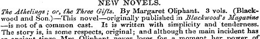 NEW NOVELS. The Athelings; or, the Three...