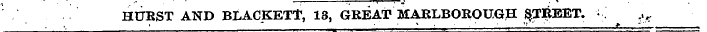 HURST AND BLACKETT, 13, GREAT MARLBOROUG...