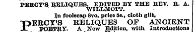 PEEOY'Q fl-ELIQUES. EDITED BY THE REV. R...