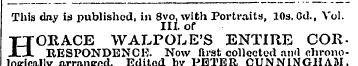 This day is published, in 8vo, with Port...