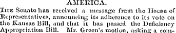 AMERICA. The Senate has received a messa...