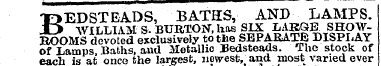 BEDSTEAD S, BATHS, AND LAMPS. WILLIAM S....