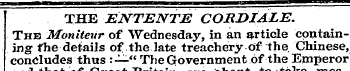 THE ENTENTE COBDIALE. The Moniteur of We...