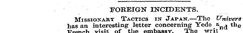 rnPT?rrw Twrmr^c FOREIGN INCIDENTS. Miss...