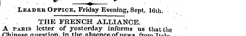 *^ ** Leader Office, Friday Evening, Sep...