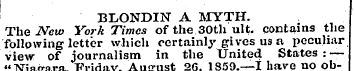 BLONDIN A MYTH. The New York Times of th...