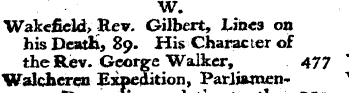 W# Wakcfield, Rev. Gilbert, Uttca on his...