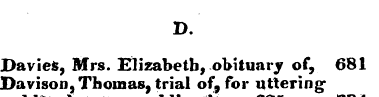 D. Davies, Mrs. Elizabeth, obituary of, ...