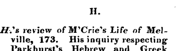 H. H:& review of M'Crie's Life of Melvil...