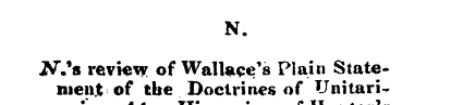 N. WS& review of Wallace's Plain Stateme...