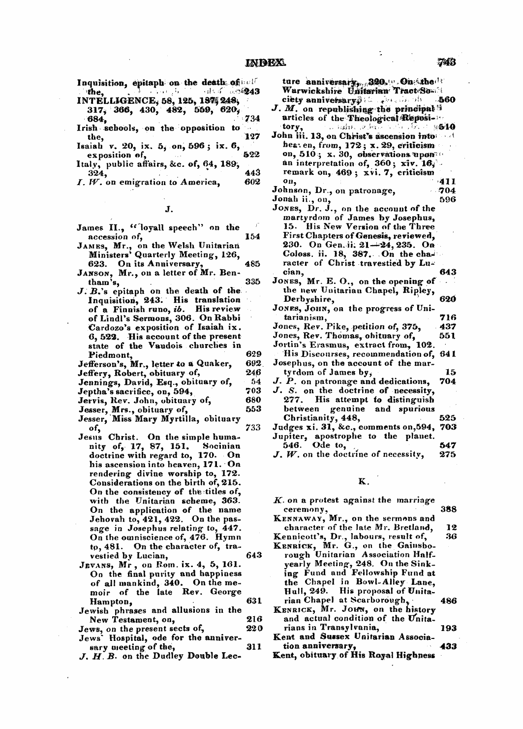 Monthly Repository (1806-1838) and Unitarian Chronicle (1832-1833): F Y, 1st edition, End matter: 7