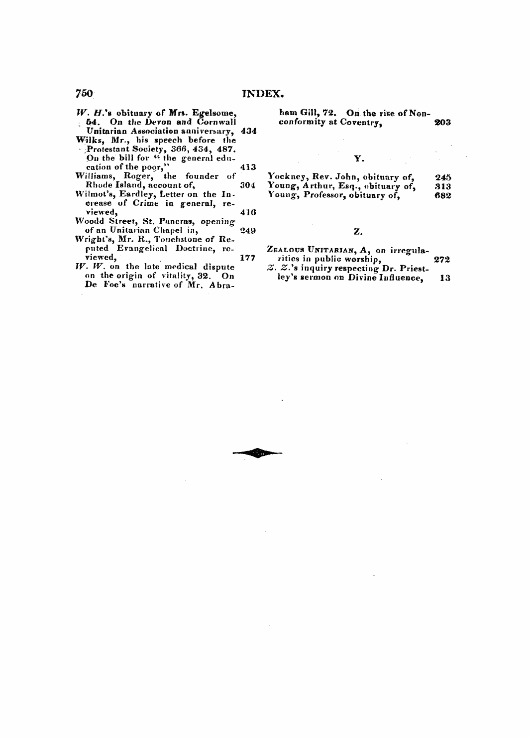 Monthly Repository (1806-1838) and Unitarian Chronicle (1832-1833): F Y, 1st edition, End matter - Y. I Ockney, Rev. John , Obituary Of, 24...