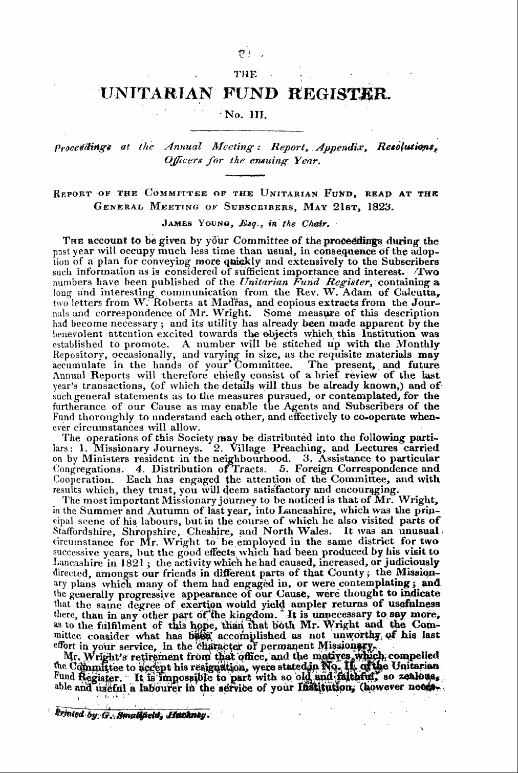 Monthly Repository (1806-1838) and Unitarian Chronicle (1832-1833): F Y, 1st edition, Supplement - V. > The Unitarian Fund Kegistjsr No. Il...