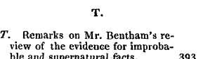 T. T. Remarks on Mr. Bentham's review of...