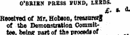 O'BRIEN PRESS FUND, LEEDS. £• «• *• Rece...
