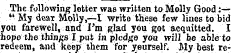 The following letter was written to Moll...