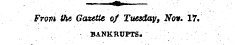 From the Gazette of Tuesday, Nov. 17. BA...