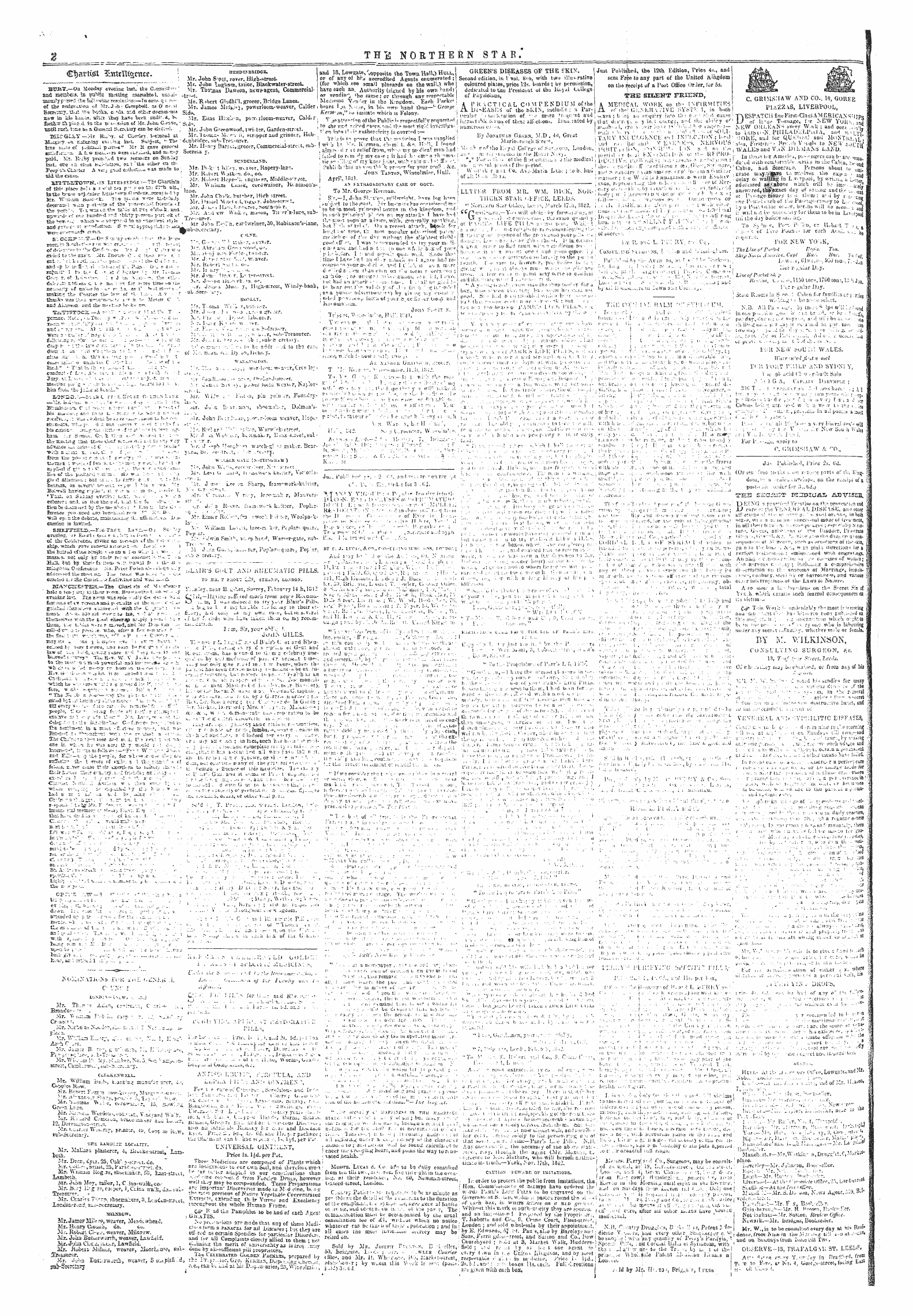 Northern Star (1837-1852): jS F Y, 5th edition - Ad00212