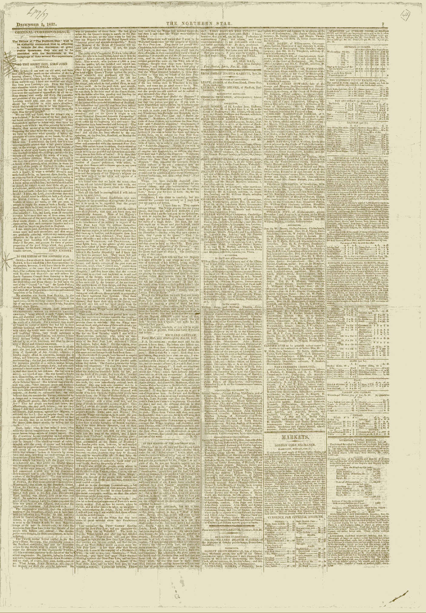 Northern Star (1837-1852): jS F Y, 1st edition: 7