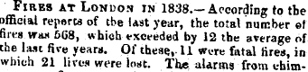 Fires at London in 1838.—According to th...