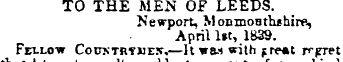 TO THE MEN OF LliliUS. Newport, MonmoBth...