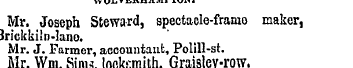 . Mr. Joseph Steward, spectacle-framo ma...