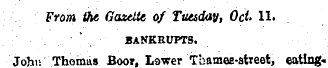 From the Gazette of Tuesday, Oct II BANK...