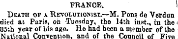 FRANCE. Death of a Revolutionist.—M. Pon...