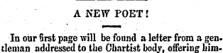 A NEW POET! In our Srst page will be fou...