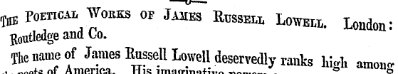 ^ poetical Works of James Russell Lowell...