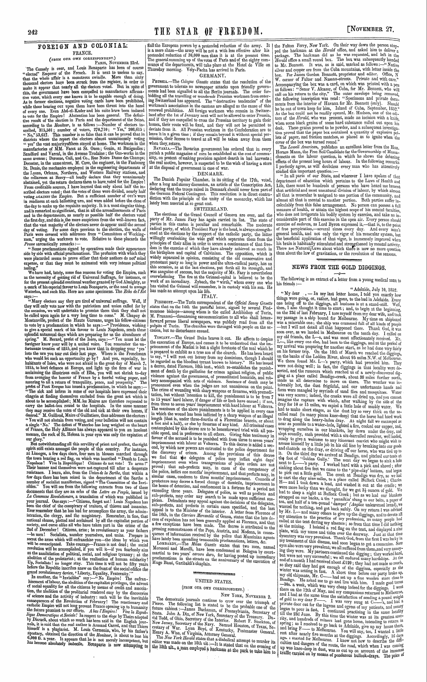 Northern Star (1837-1852): jS F Y, 1st edition - Ar00206