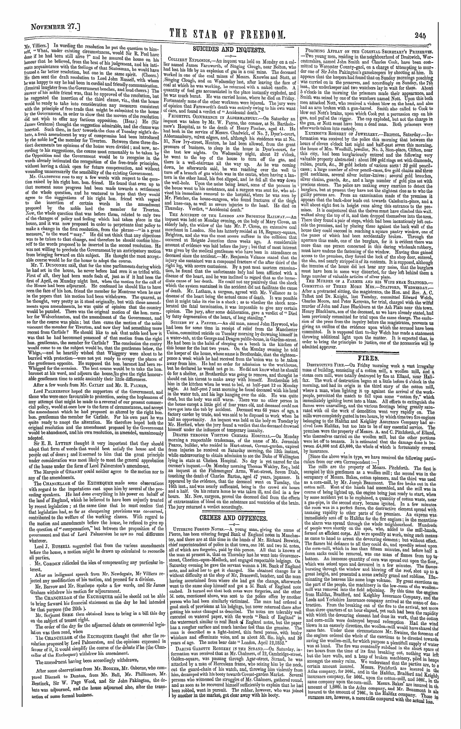 Northern Star (1837-1852): jS F Y, 1st edition - Tilliersj In Tlio